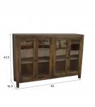 SOLID WOOD & GLASS 4 DOOR SIDEBOARD W/ DRAWERS
