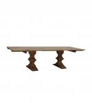 SOLID WOOD PEDESTAL EXTENSION DINING TABLE