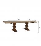 SOLID WOOD PEDESTAL EXTENSION DINING TABLE