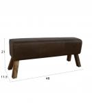 LEATHER & WOOD UPHOLSTERED BENCH