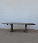 SOLID WOOD PEDESTAL EXTENSION DINING TABLE