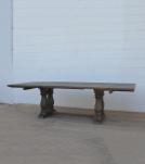 SOLID WOOD PEDESTAL EXTENSION DINING TABLE