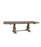 SOLID WOOD PEDESTAL TRESTLE TABLE W / EXTENSIONS