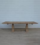 SOLID WOOD PEDESTAL TRESTLE TABLE W / EXTENSIONS