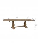 SOLID WOOD PEDESTAL TRESTLE TABLE W / EXTENSIONS