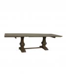 SOLID WOOD PEDESTAL TRESTLE TABLE W / EXTENSIONS
