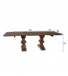 SOLID WOOD PEDESTAL EXTENSION DINING TABLE