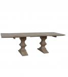 SOLID WOOD PEDESTAL EXTENSION DINING TABLE