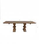 SOLID WOOD PEDESTAL EXTENSION DINING TABLE