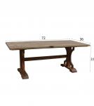 SOLID WOOD X BASE TRESTLE DINING TABLE W/ EXTENSIONS