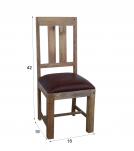 SOLID WOOD DINING CHAIR W/ GENUINE LEATHER UPHOLSTERED SEAT