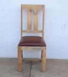 SOLID WOOD DINING CHAIR W/ GENUINE LEATHER UPHOLSTERED SEAT