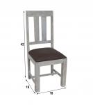 SOLID WOOD DINING CHAIR W/ GENUINE LEATHER UPHOLSTERED SEAT