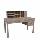 2 PIECE SOLID WOOD DESK W/ 5 DRAWERS + ORGANIZER