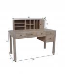 2 PIECE SOLID WOOD DESK W/ 5 DRAWERS + ORGANIZER