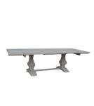 SOLID WOOD PEDESTAL TRESTLE TABLE W / EXTENSIONS