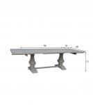 SOLID WOOD PEDESTAL TRESTLE TABLE W / EXTENSIONS