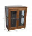 VINTAGE RECLAIMED TEAK & GLASS CABINET