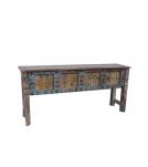 VINTAGE RECLAIMED CARVED TEAK CONSOLE TABLE