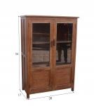 VINTAGE RECLAIMED TEAK & GLASS CABINET