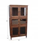 VINTAGE RECLAIMED TEAK & GLASS CABINET