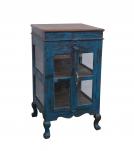 VINTAGE RECLAIMED TEAK & GLASS CABINET