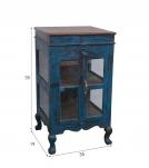 VINTAGE RECLAIMED TEAK & GLASS CABINET