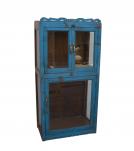 VINTAGE RECLAIMED TEAK & GLASS CABINET W/ SHELVES