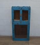 VINTAGE RECLAIMED TEAK & GLASS CABINET W/ SHELVES