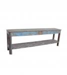 HAND CARVED SOLID RECLAIMED WOOD CONSOLE TABLE