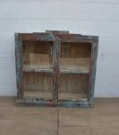 VINTAGE RECLAIMED TEAK & GLASS CABINET