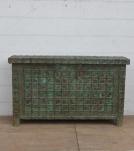 RECLAIMED DECORATIVE METAL TRUNK W/ OPENING LID