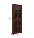 RECLAIMED TEAK WOOD & GLASS CABINET DISPLAY