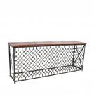 SOLID WOOD & IRON CONSOLE TABLE 