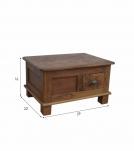SOLID RECLAIMED WOOD TRUNK BOX W/ DRAWER