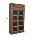RECLAIMED TEAK WOOD & IRON STORAGE DISPLAY CABINET