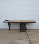RECLAIMED & REPURPOSED IRON & WOOD COFFEE TABLE CART