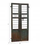 RECLAIMED TEAK WOOD & IRON DOOR (2 PIECES)