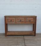 RECLAIMED TEAK CONSOLE TABLE WITH SHELF