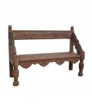 RECLAIMED CARVED TEAK WOOD BENCH
