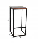 RECLAIMED WOOD AND IRON BAR STOOL