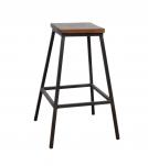 RECLAIMED WOOD AND IRON COUNTER STOOL