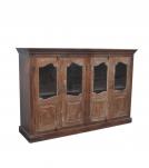 VINTAGE RECLAIMED TEAK & GLASS CABINET