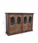 VINTAGE RECLAIMED TEAK & GLASS CABINET