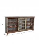 IRON & SOLID RECLAIMED WOOD BAR W/ DECORATIVE DESIGN