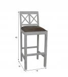 SOLID WOOD BAR STOOL W/ FULL HIDE LEATHER SEAT