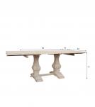 SOLID WOOD PEDESTAL EXTENSION DINING TABLE