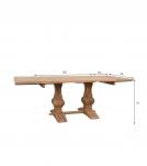 SOLID WOOD PEDESTAL EXTENSION DINING TABLE