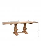 SOLID WOOD PEDESTAL EXTENSION DINING TABLE
