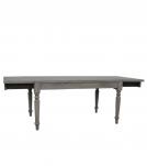 EXTENDABLE SOLID WOOD DINING TABLE W/ SELF-STORING EXTENSIONS